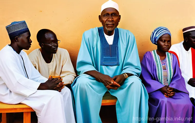 감비아 대통령 및 정치 상황 - A dynamic image showcasing economic development and opportunity in a Gambian village. In the foregro... 감비아 대통령 및 정치 상황 - A dynamic image showcasing economic development and opportunity in a Gambian village. In the foregro...