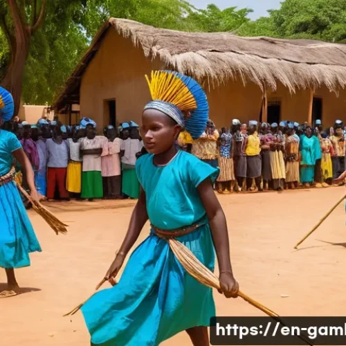 Home 11 감비아의 주요 축제 - **Kankurang Festival in Janjanbureh**:
"A powerful and mystical Kankurang figure, adorned in a v...