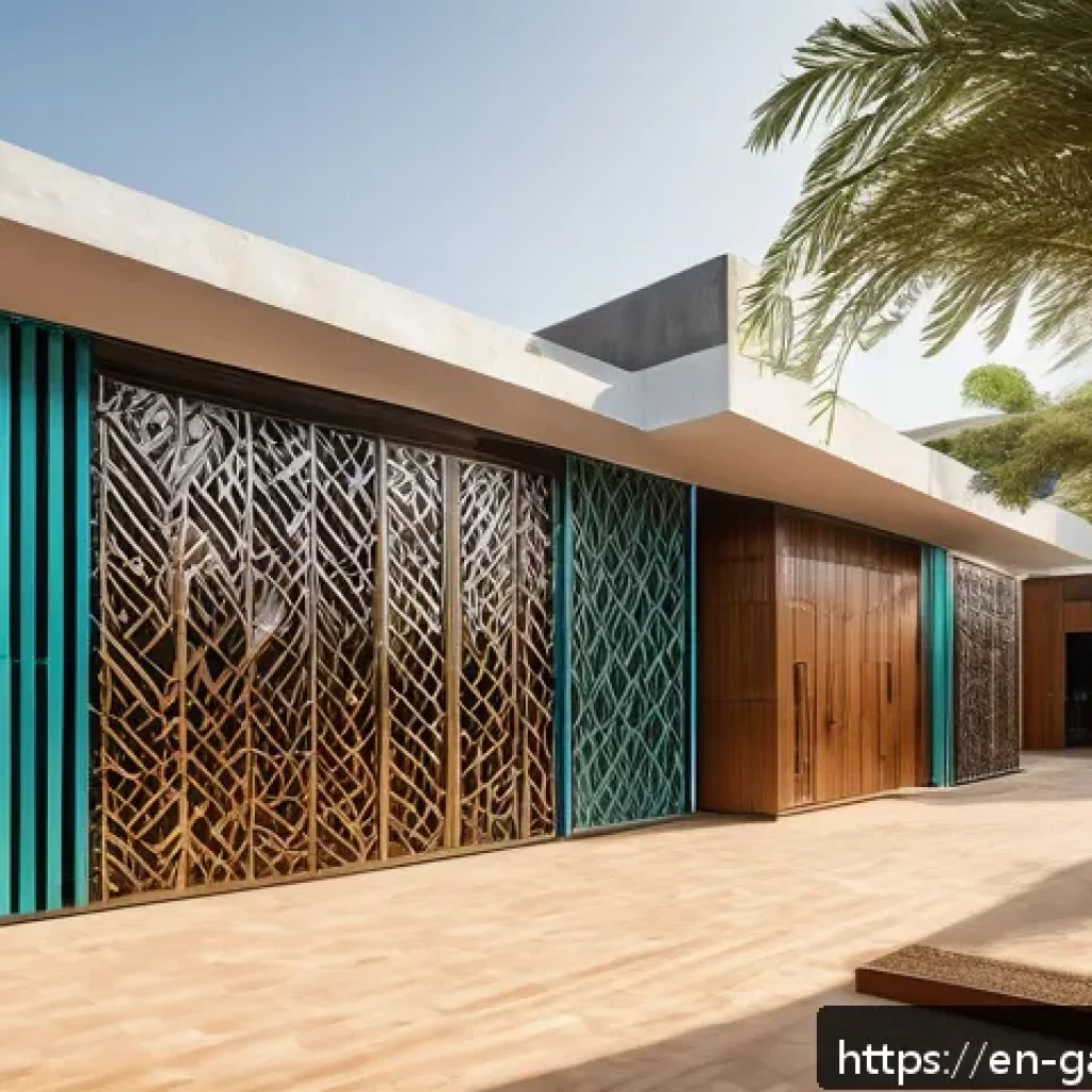 감비아 현대 건축 스타일 - A modern urban street scene in Gambia featuring sleek glass and steel buildings seamlessly integrate...